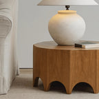 Mid-Century Wooden Coffee Table With Sculpted Arch Base