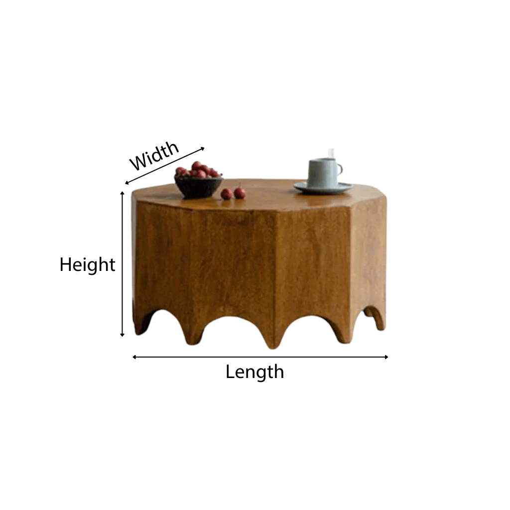 Mid-Century Wooden Coffee Table With Sculpted Arch Base