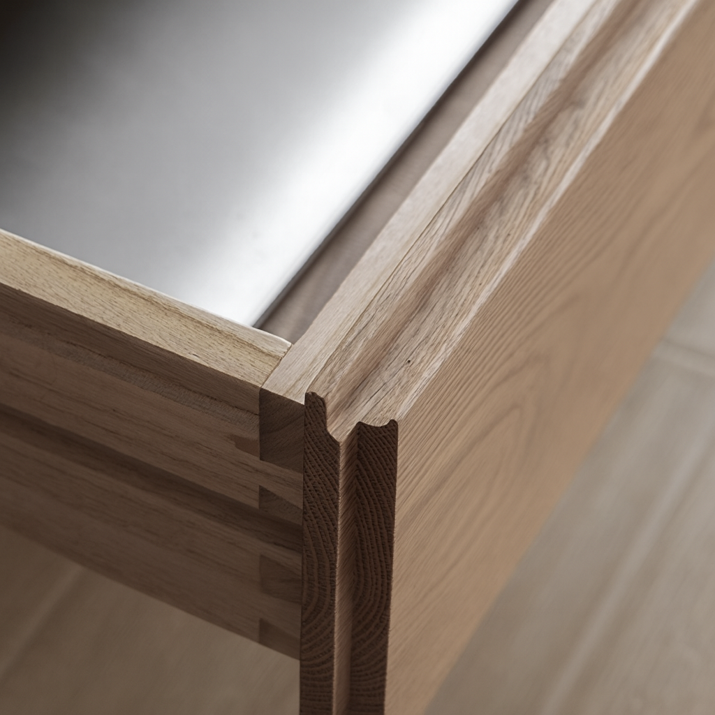 Mid-Century Wooden Coffee Table With Two-Tone Block Front