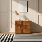 Mid-Century Wooden Dresser With Geometric