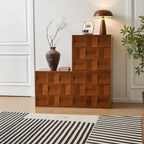 Mid-Century Wooden Dresser With Geometric