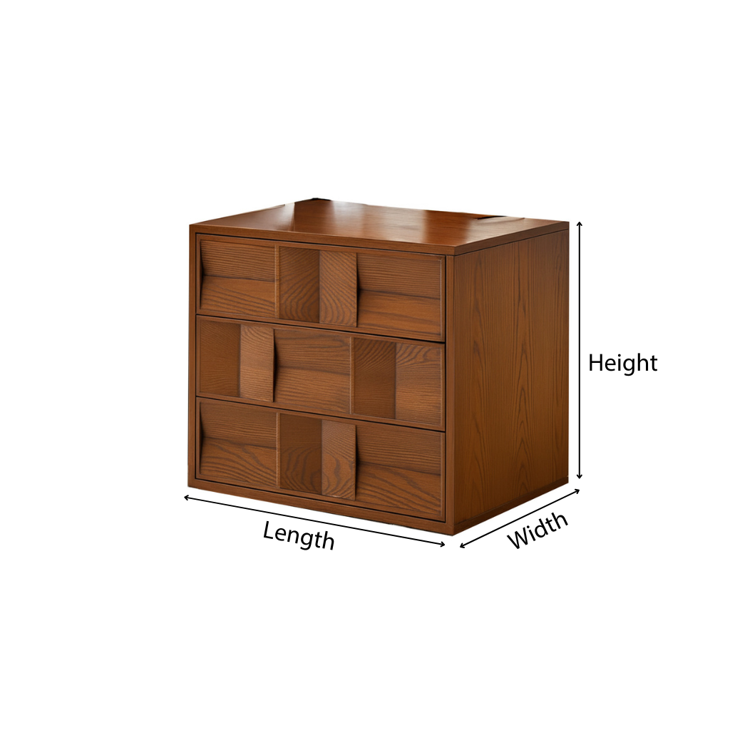 Mid-Century Wooden Dresser With Geometric