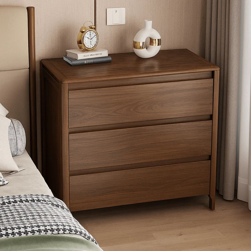 Mid-Century Wooden Dresser With Rounded Corners
