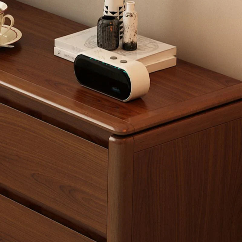 Mid-Century Wooden Dresser With Rounded Corners