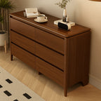 Mid-Century Wooden Dresser With Rounded Corners