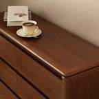 Mid-Century Wooden Dresser With Rounded Corners