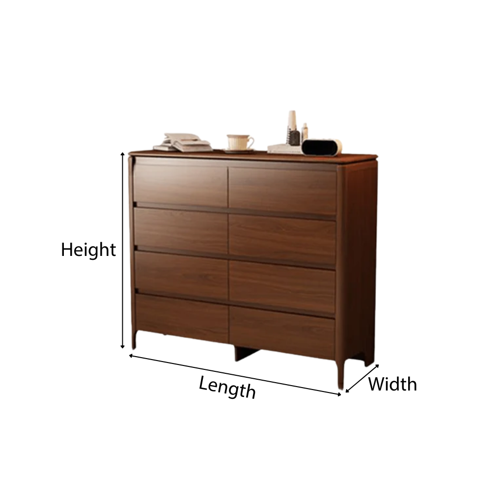 Mid-Century Wooden Dresser With Rounded Corners