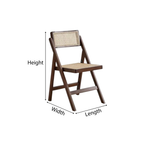 Mid-Century Wooden Folding Dining Chair With Woven Cane