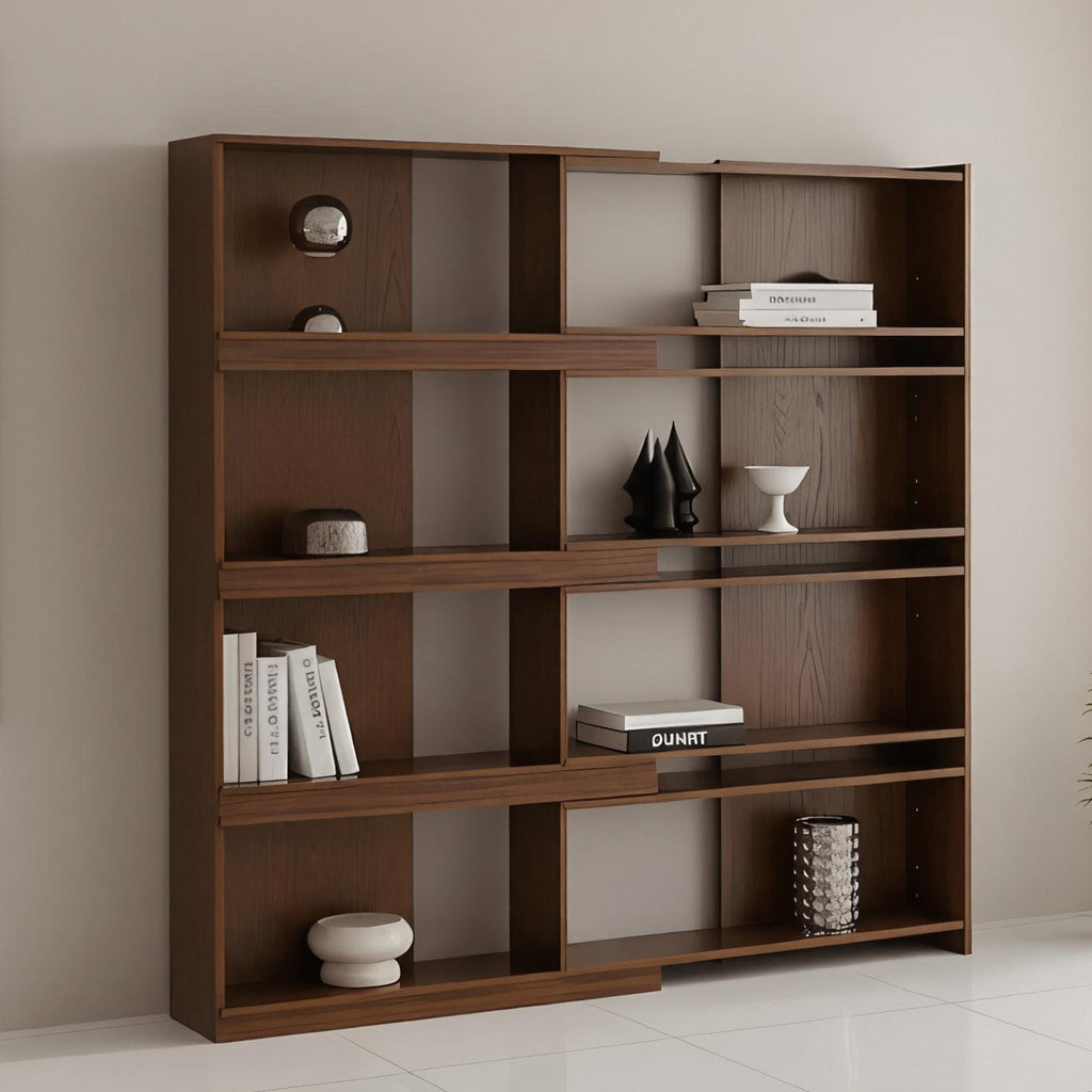 Mid-Century Wooden Open Bookshelf