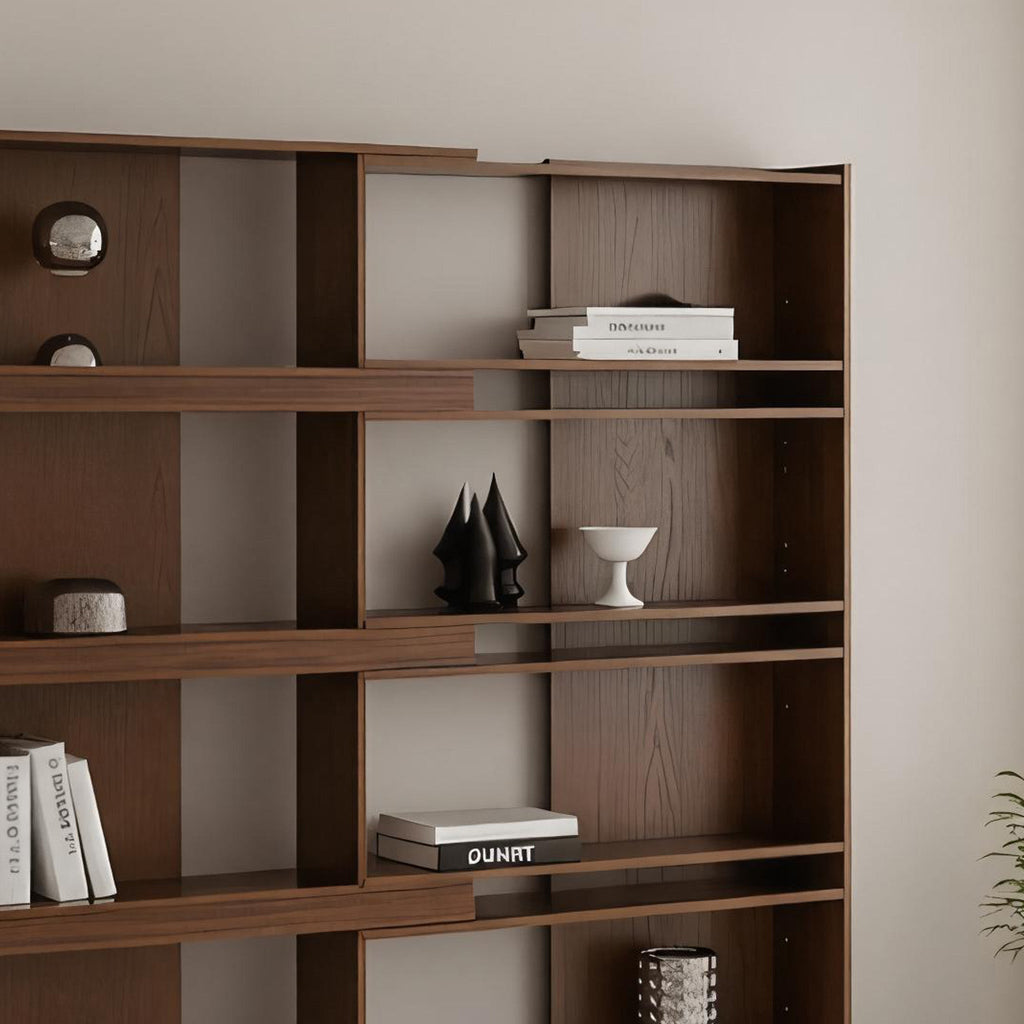 Mid-Century Wooden Open Bookshelf