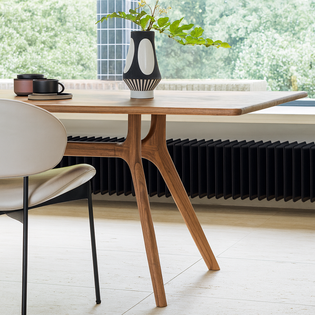Mid-Century Wooden Rectangular Dining Table For Dining Room