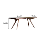 Mid-Century Wooden Rectangular Dining Table With Angled Legs For Dining Room