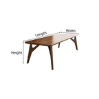 Mid-Century Wooden Rectangular Dining Table With Sculpted Legs For Dining Room