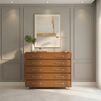 Mid-Century Wooden Rolling Dresser