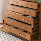 Mid-Century Wooden Rolling Dresser