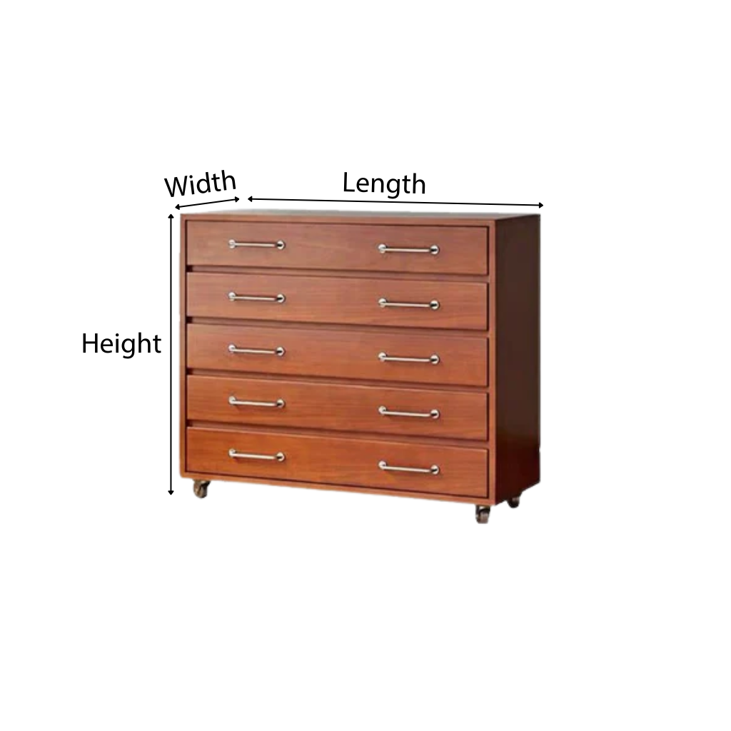 Mid-Century Wooden Rolling Dresser