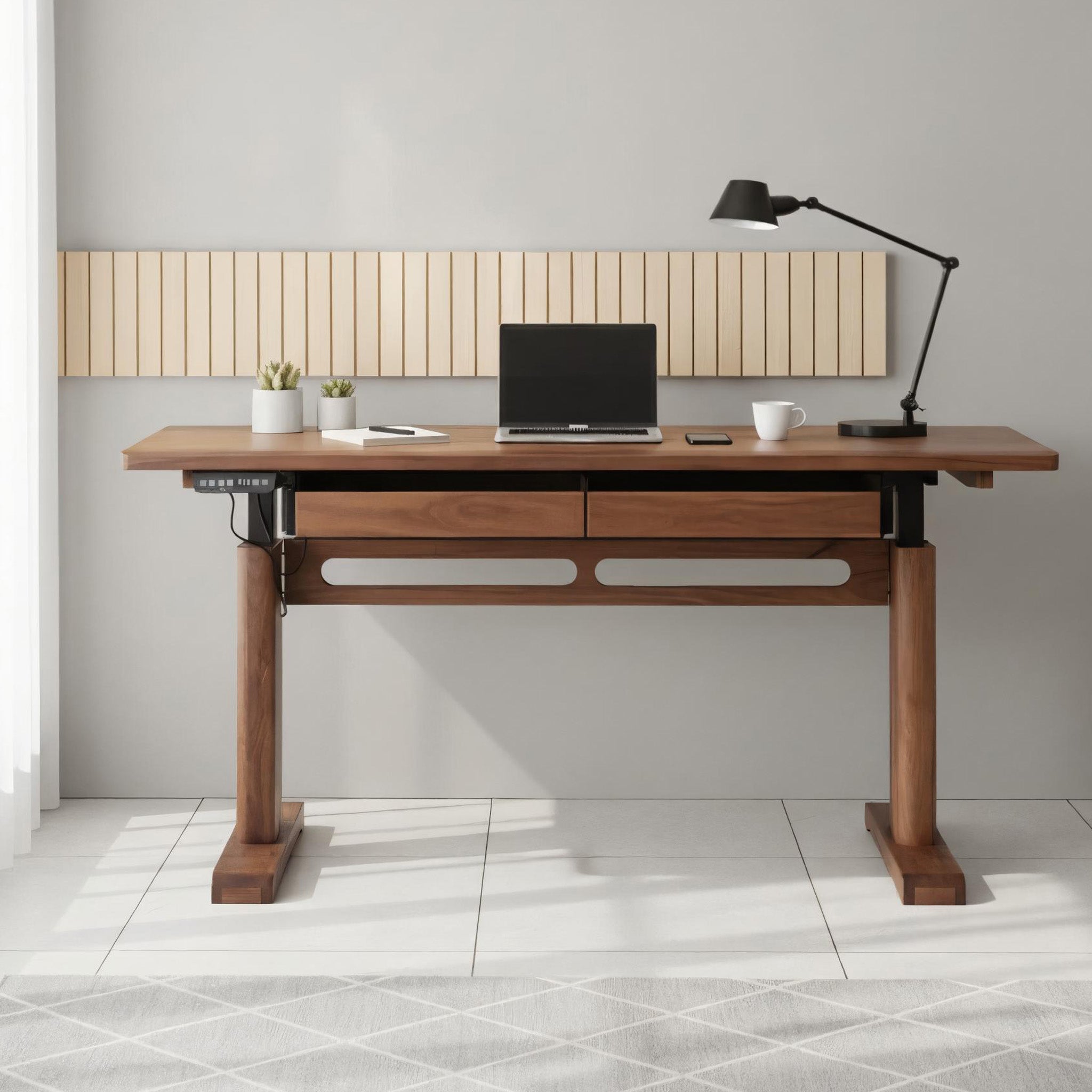 Modern Adjustable Wooden Office Desk For Home Office