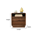 Modern Minimalist Wooden Nightstand With Rounded Corners