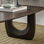 Modern Rounded Rectangle Coffee Table With U Shaped Legs For Living Room