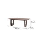 Modern Rounded Rectangle Coffee Table With U Shaped Legs For Living Room