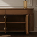 Modern Solid Wood Cabinet With Curved Silhouette