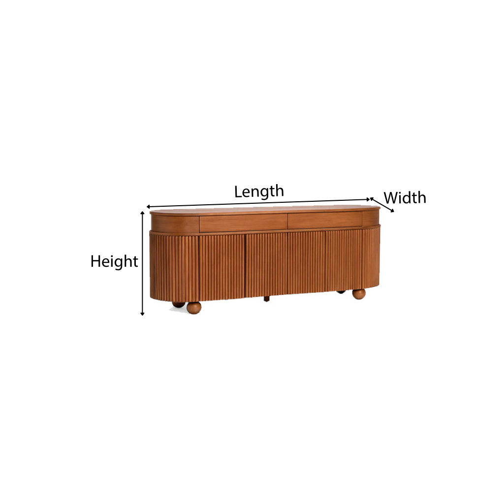 Modern Solid Wood Cabinet With Curved Silhouette