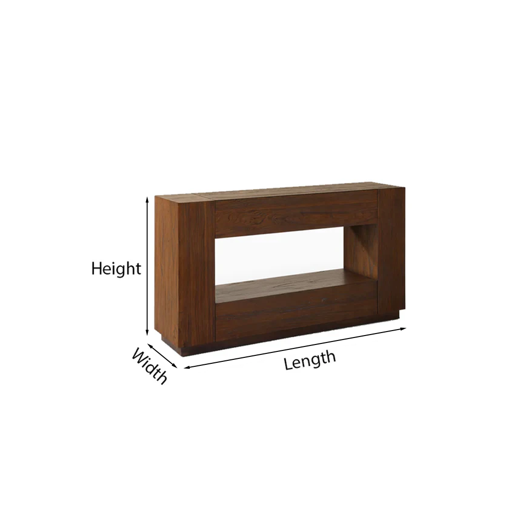 Modern Solid Wood Console Table With Hidden Drawer