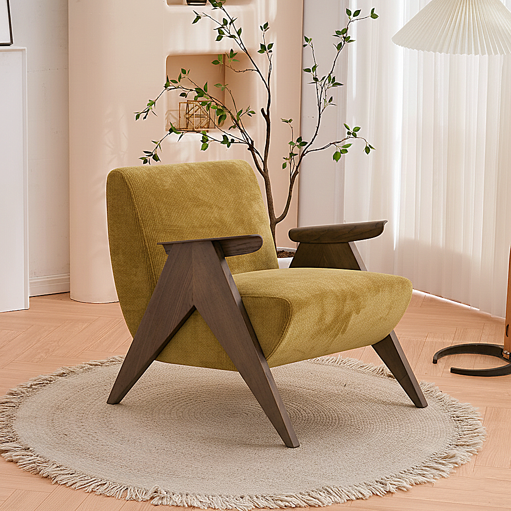 Modern Wooden Accent Chair For Living Room