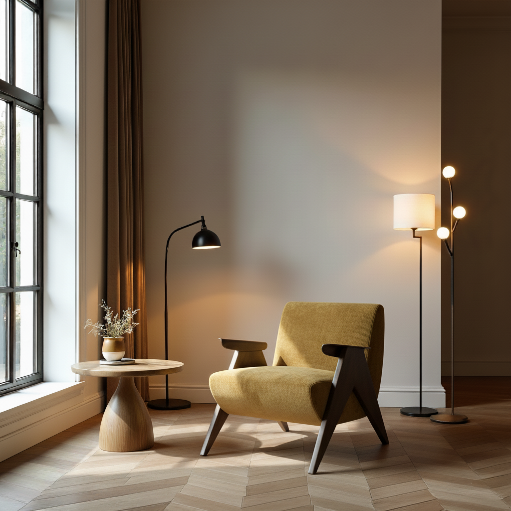 Modern Wooden Accent Chair For Living Room