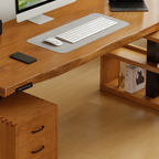 Modern Wooden Adjustable Standing Desk With Storage Shelves And Drawers For Home Office