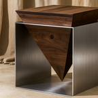Modern Wooden And Metal Side Table For Living Room