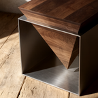 Modern Wooden And Metal Side Table For Living Room