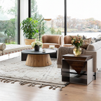 Modern Wooden And Metal Side Table For Living Room