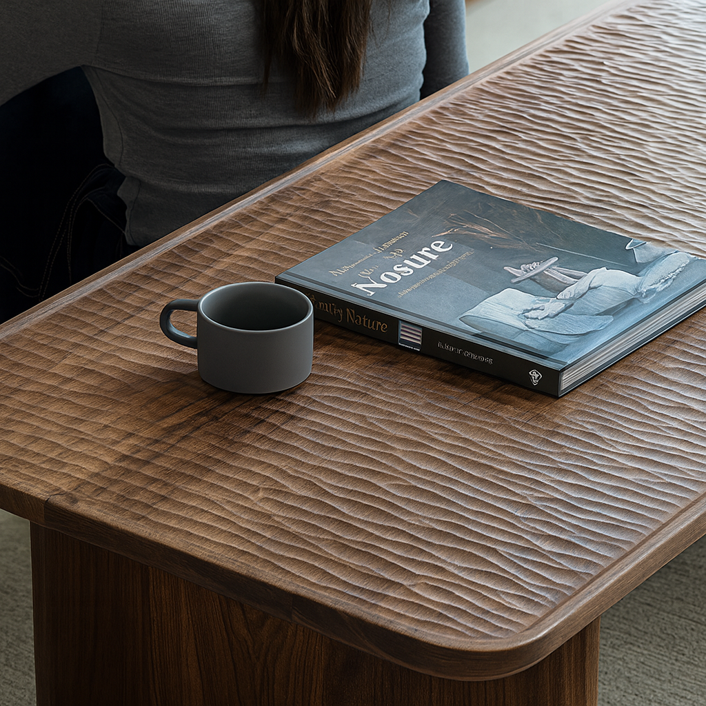 Modern Wooden Coffee Table With Panel Legs For Living Room