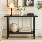Modern Wooden Console Table With Oval Cut-Out Sides