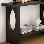 Modern Wooden Console Table With Oval Cut-Out Sides