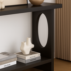 Modern Wooden Console Table With Oval Cut-Out Sides