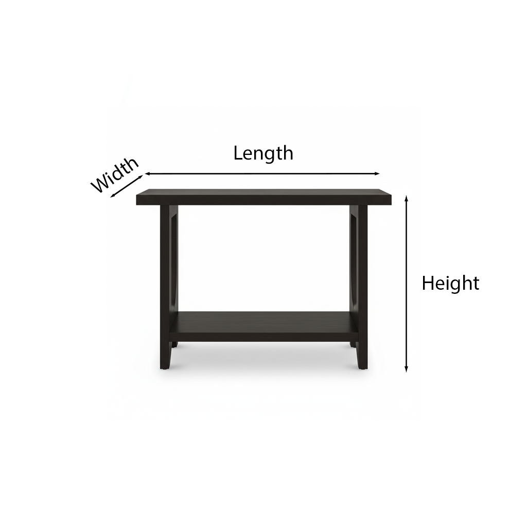 Modern Wooden Console Table With Oval Cut-Out Sides