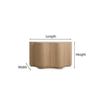 Modern Wooden Curved Console Table For Living Room