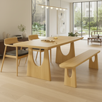 Modern Wooden Dining Table With Arch Panel Legs For Dining Room