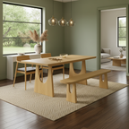 Modern Wooden Dining Table With Arch Panel Legs For Dining Room