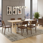 Modern Wooden Dining Table With Arch Panel Legs For Dining Room