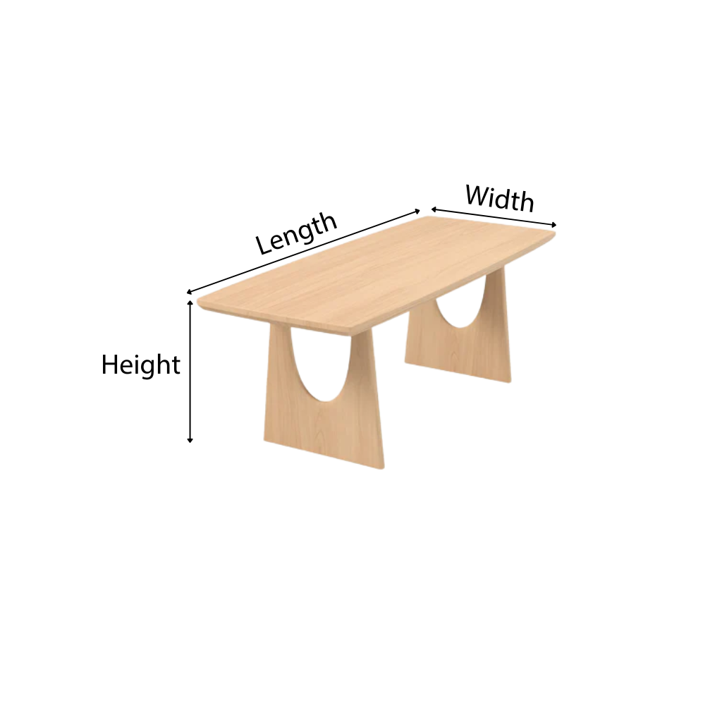 Modern Wooden Dining Table With Arch Panel Legs For Dining Room