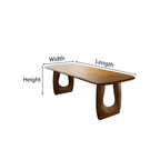 Modern Wooden Dining Table With Sculptural Cutout Pedestal Base