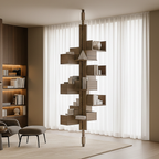 Modern Wooden Floor-To-Ceiling Bookshelf