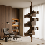 Modern Wooden Floor-To-Ceiling Bookshelf