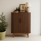 Modern Wooden Fluted Door Storage Cabinet For Living Room