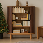 Modern Wooden Fluted Door Storage Cabinet For Living Room