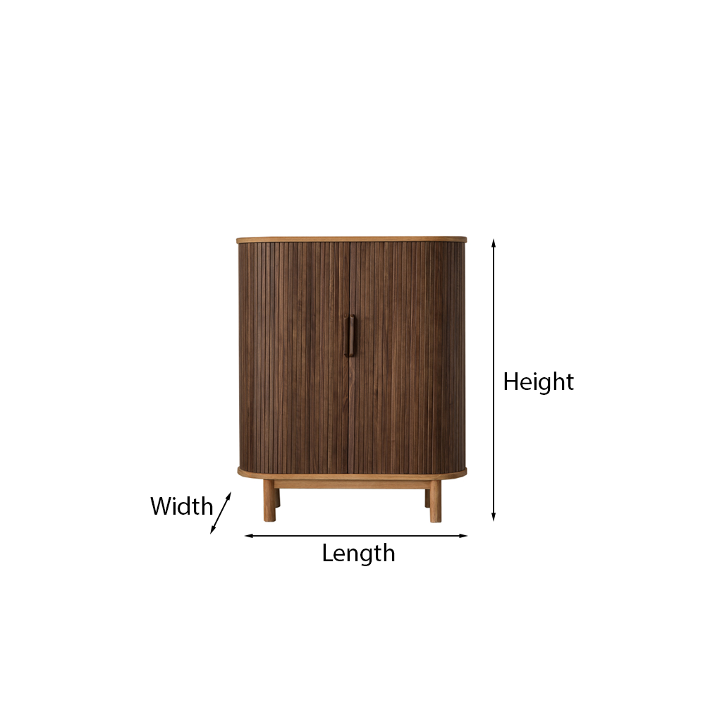 Modern Wooden Fluted Door Storage Cabinet For Living Room