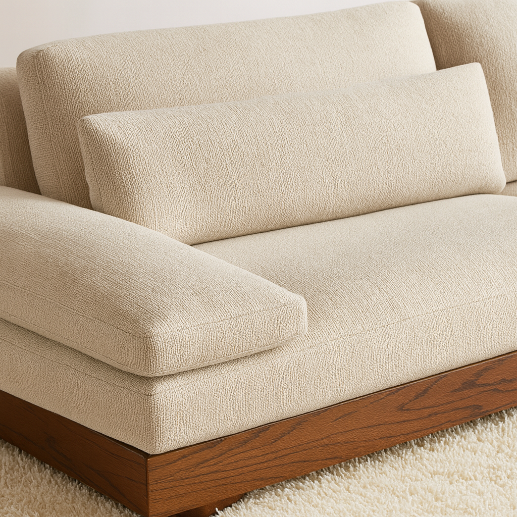 Modern Wooden Low Profile Sofa For Living Room